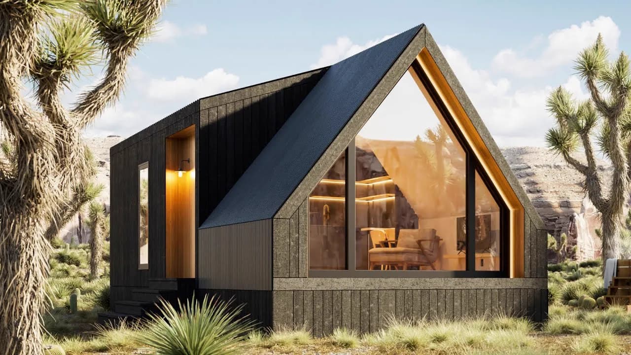 Exterior view of a luxury rustic lookout cabin on the ranch