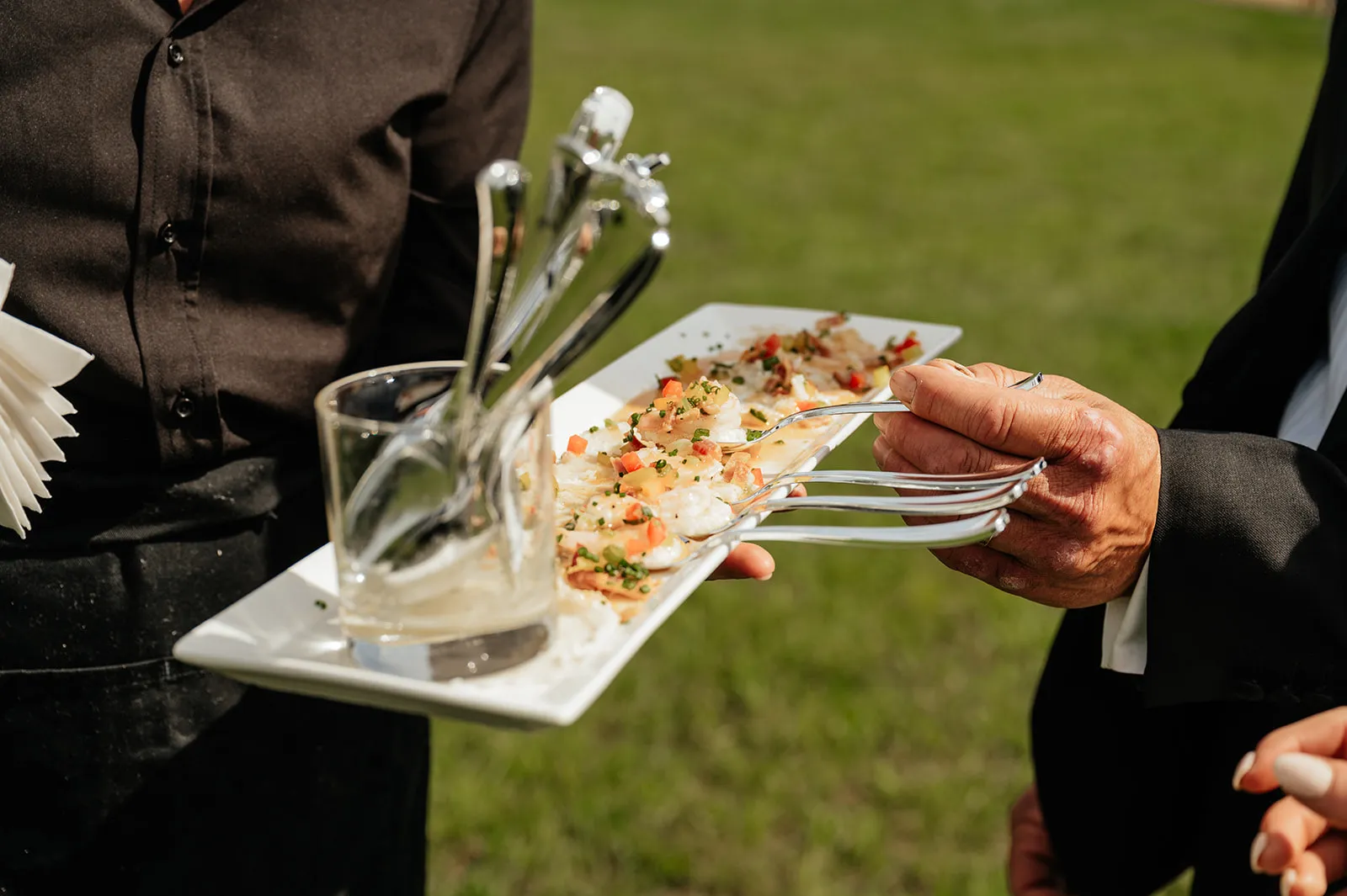 Appetizer platter with small bites