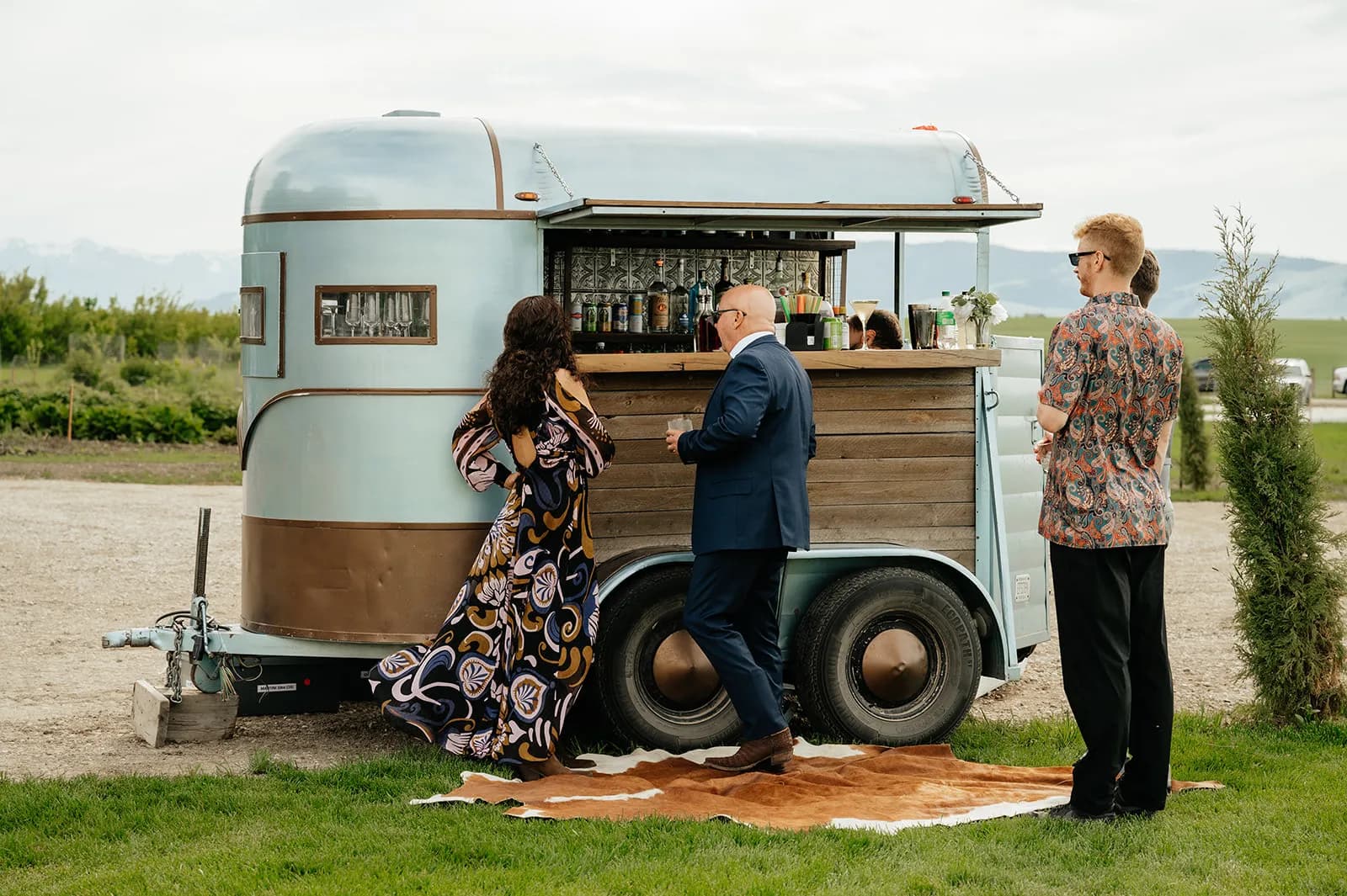 Elegant wedding and event vendor setup in Bozeman, Montana